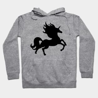 Simple Black Unicorn Hoodie